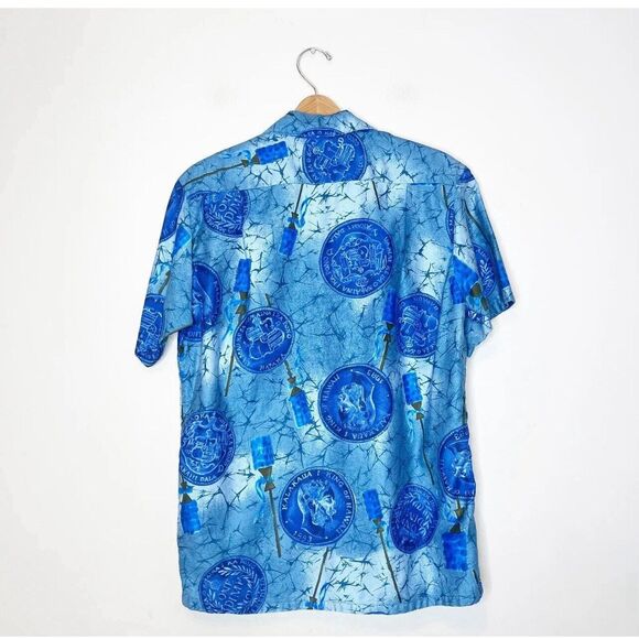 Vintage M Medium Go Barefoot in Paradise Hawaiian Shirt King Of Hawaii Kalakaua - Picture 9 of 16